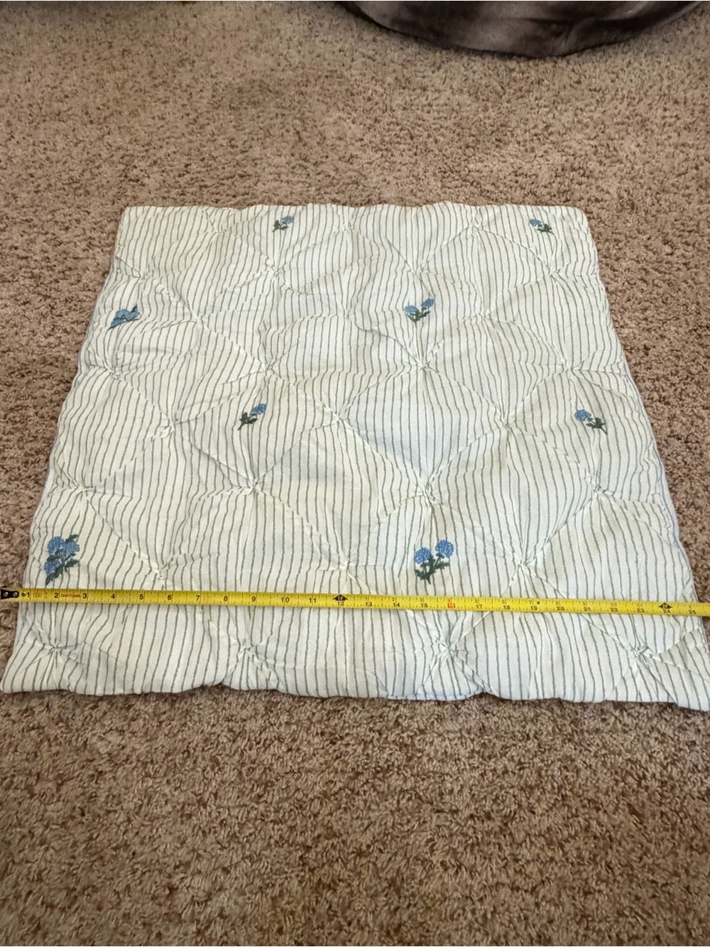 New Anthropologie Emilia Cotton Voile Floral Embroidered Euro Sham green blue - Picture 9 of 14